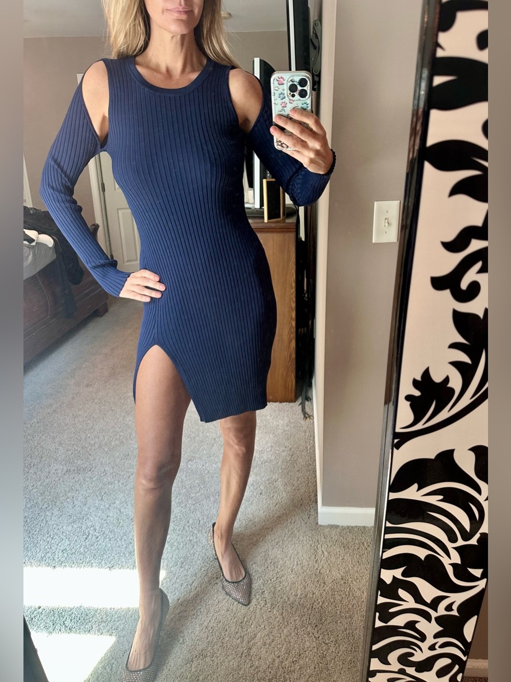 BCBG Ribbed body hugging dress